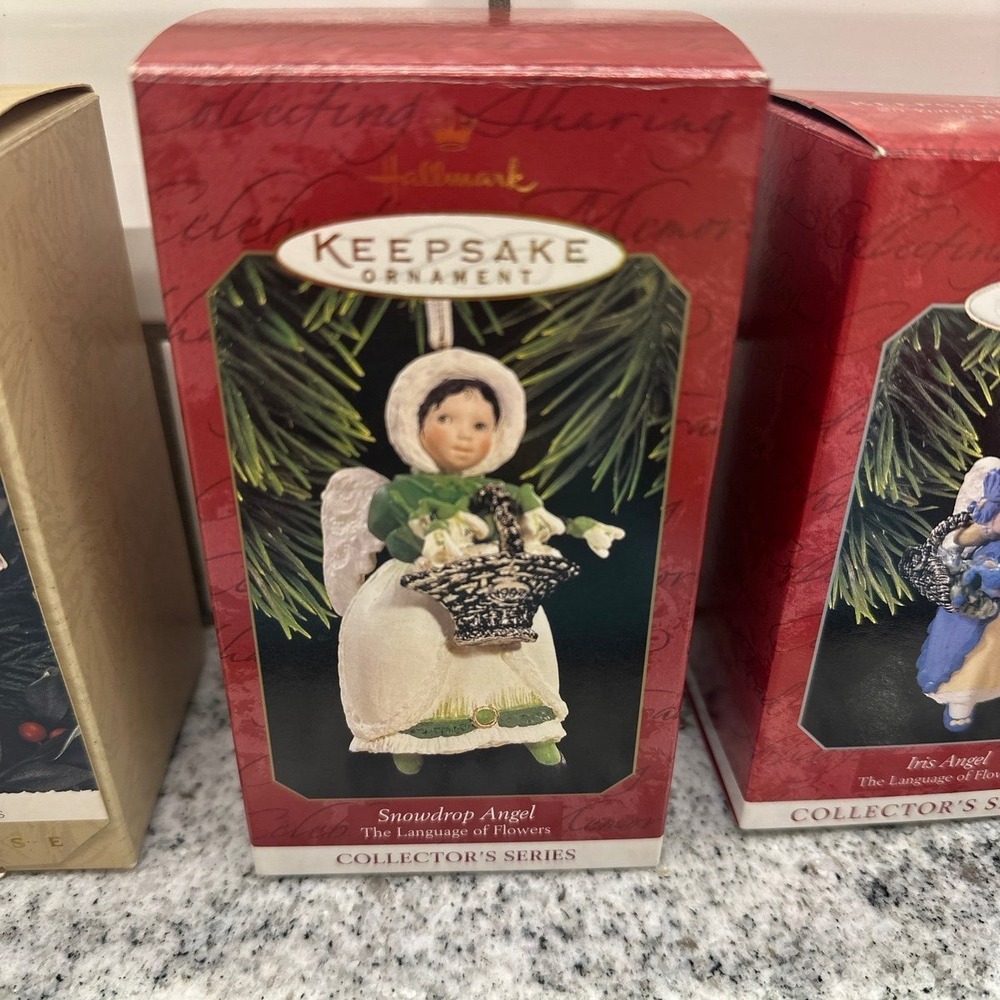 Hallmark Language of Flowers Angel Ornaments Multicolor Floral Set of 4 - Picture 4 of 10